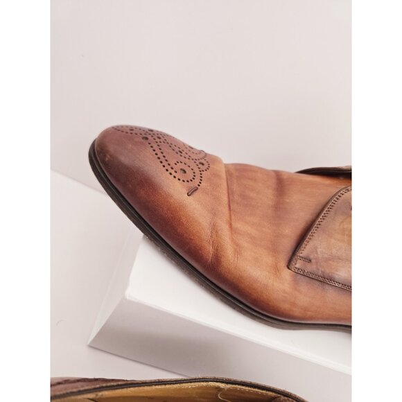 Magnanni Cordero Medallion Toe Derby Cognac Brown 20598 Brogue Dress Shoes 11 M - Picture 6 of 14